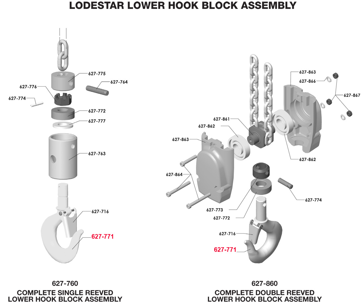 CM Hoist 28686 Lower Hook with Latch Wesco Industries